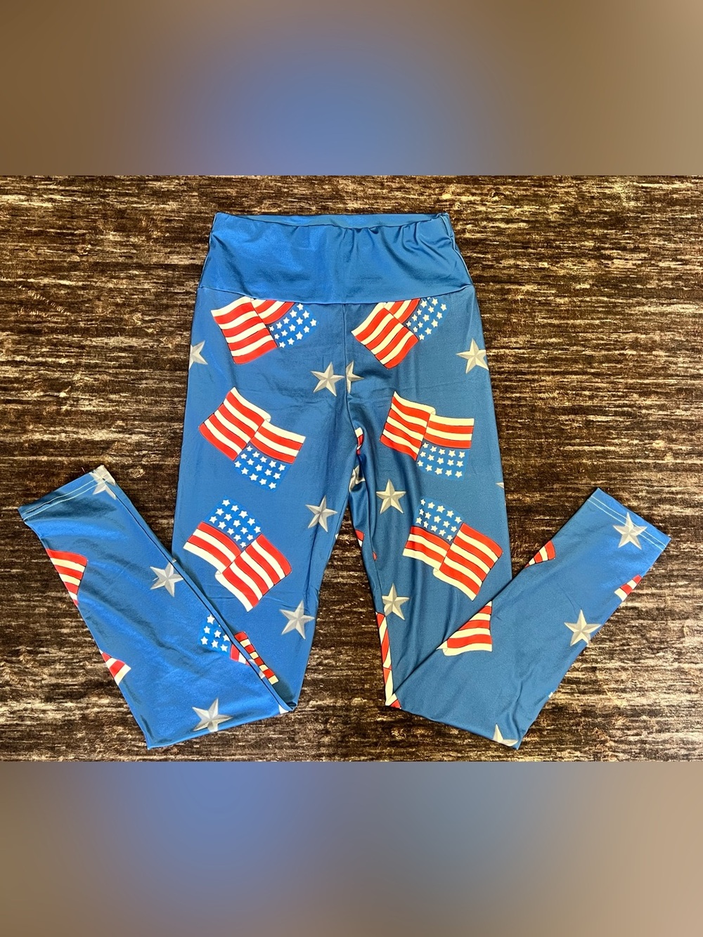 Blue Stars & Flags Kids Leggings